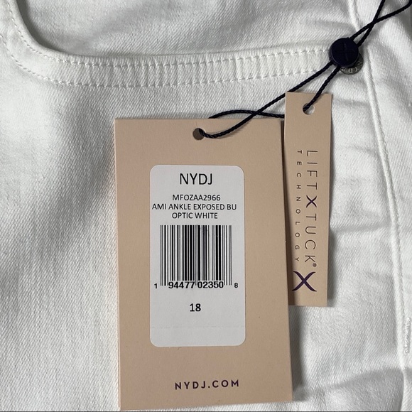 NYDJ Ami Exposed Button Fly Stretch Ankle Women's Jeans in Optic White - Picture 13 of 16